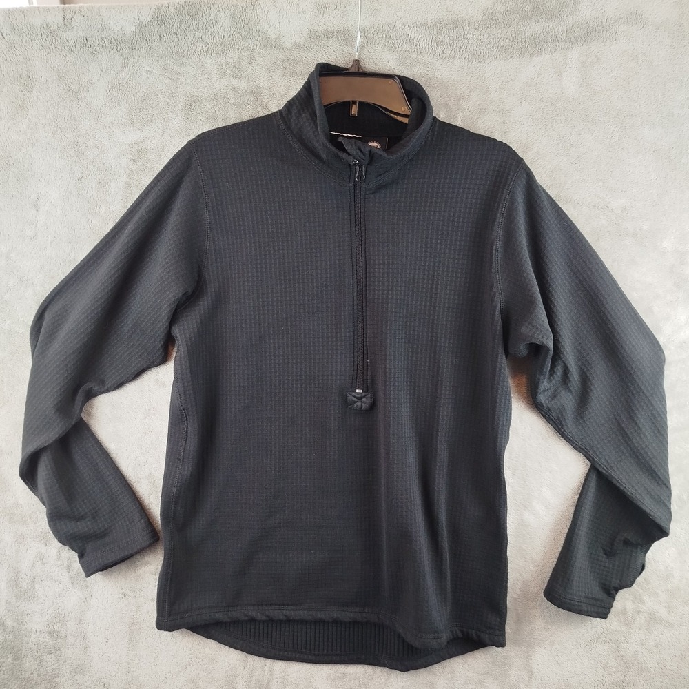 Rothco Grid Fleece Pullover Quarter Zip Tactical Wear Mens Medium Military Black